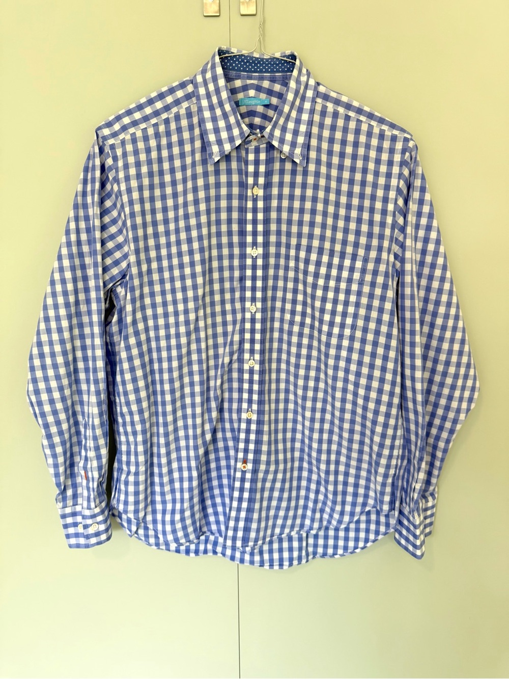 J.MCGLAUGHLIN Collis Classic Fit Shirt in Blue Gingham